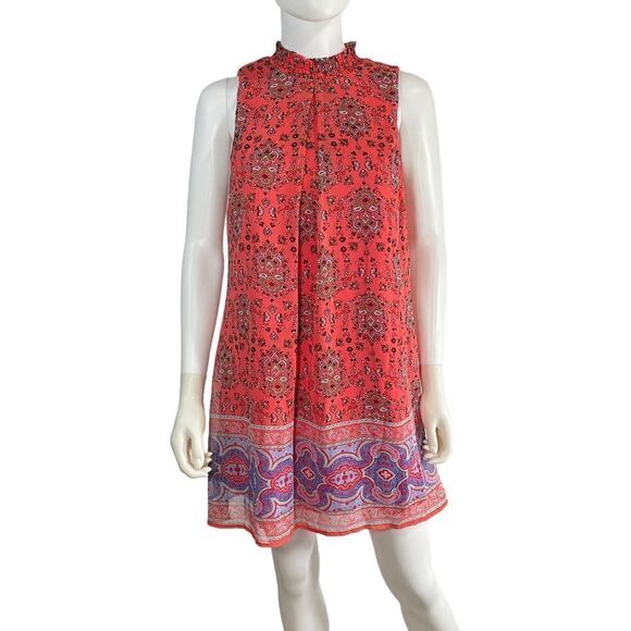 Speechless Mandala Boho Sleeveless Shift Dress Orange Medium - Picture 8 of 8